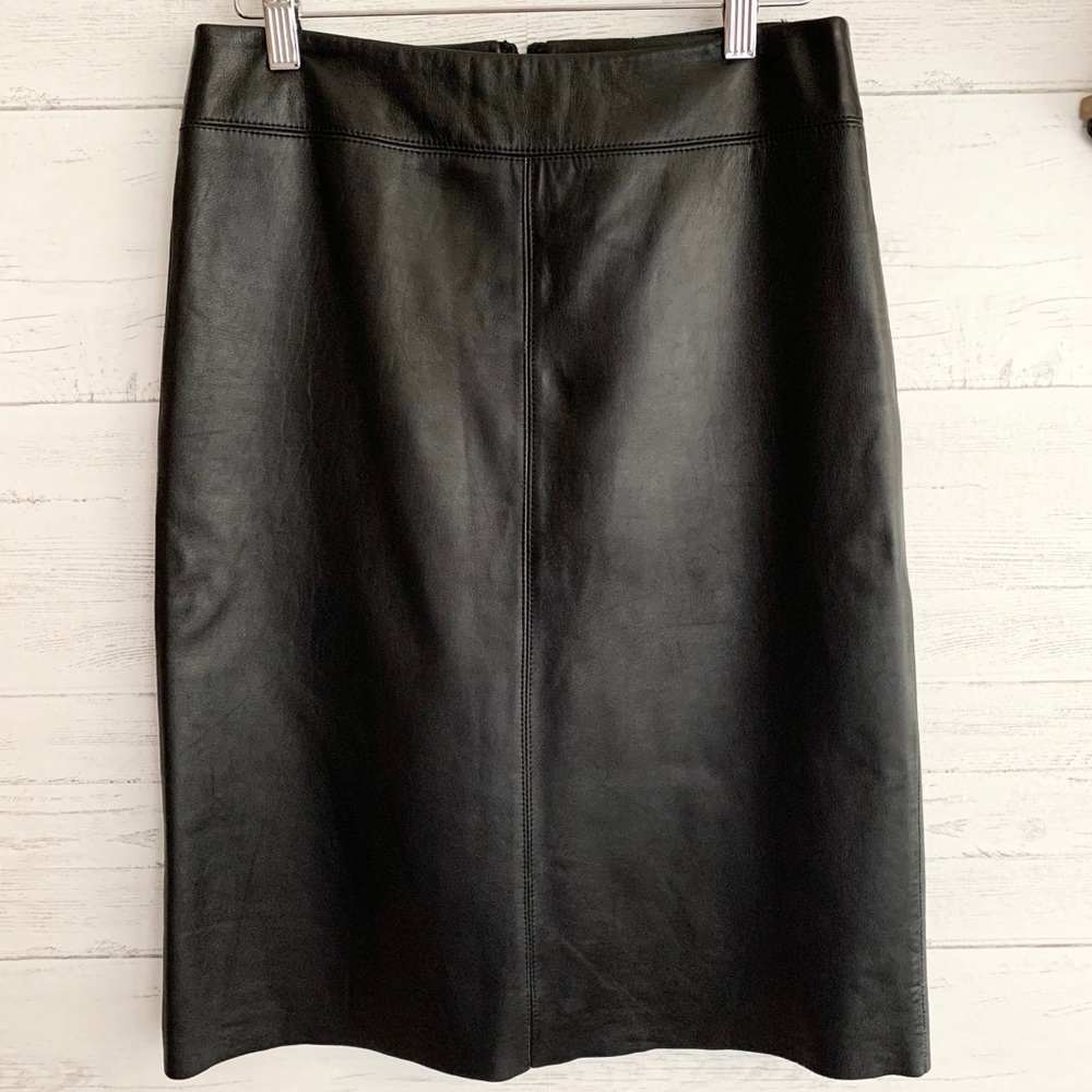 BCBG Leather Pencil Skirt